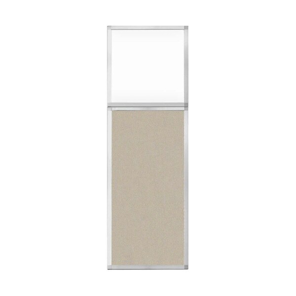 Hush Panel Configurable Cubicle Partition 2' x 6' W/ Window Sand Fabric Clear Window